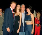 Donald Trump, Melania Trump, Jeffrey Epstein and Ghislaine Maxwell at Mar-a-Lago in Florida in 2000 from teanna trump sister